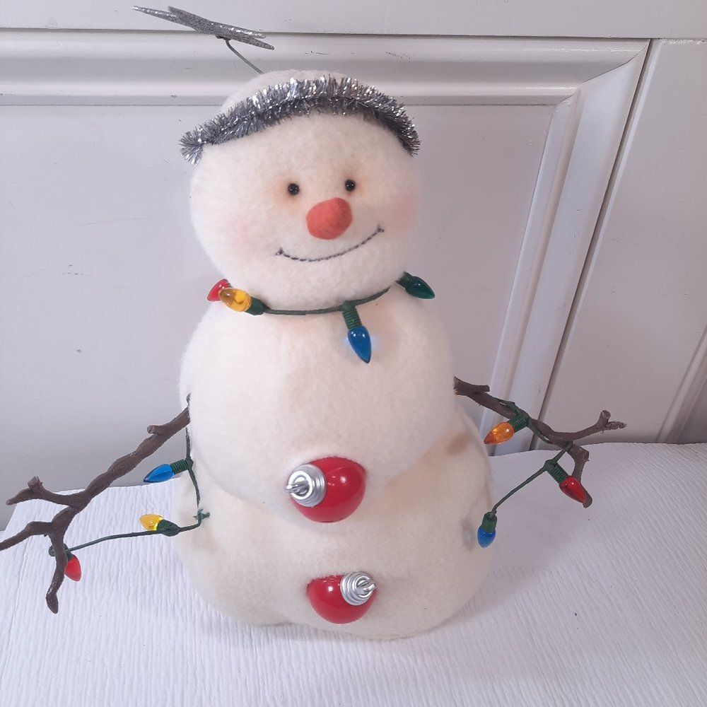 Hallmark Jan Karon Plush Mitford Snowman Christmas Lights Angel soft sculpture